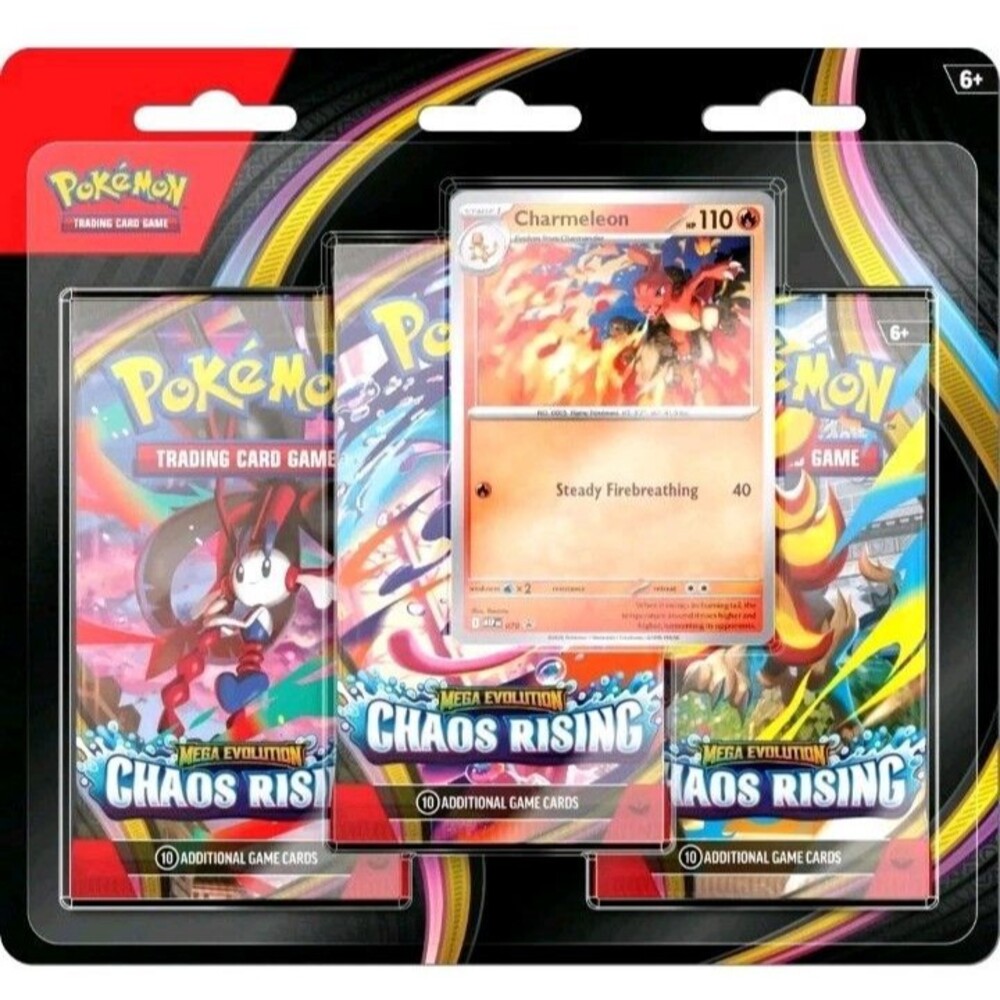 Pokemon TCG ME04 Chaos Rising 3 Pack Blister Charmeleon Sealed New